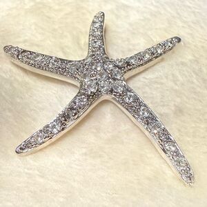 Starfish Crystal Pendant – Silver-Tone Pavé Sea Star Charm for Women